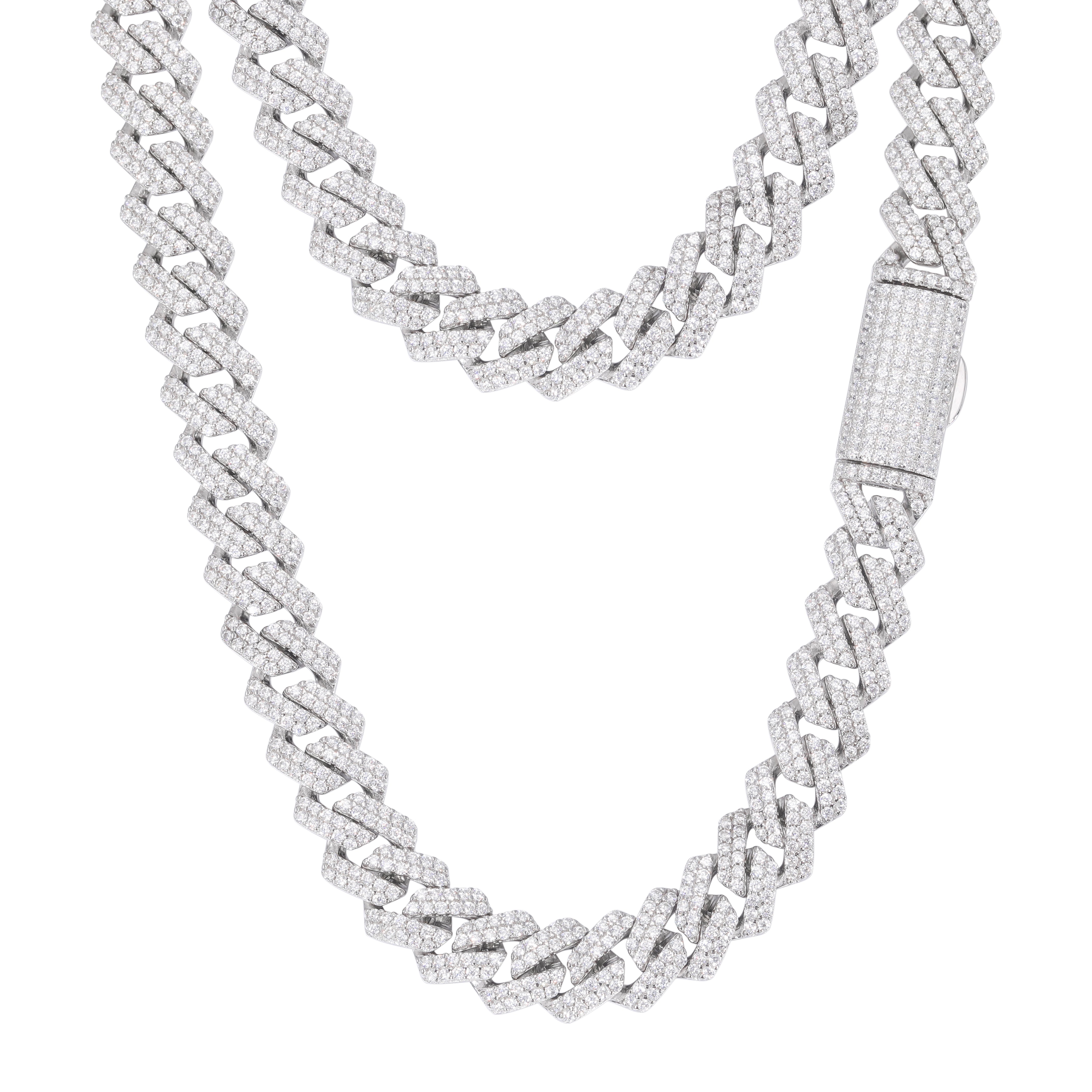 925 Silver Cubic Zirconia Set Cuban Chain 10.0mm – Imperial Time