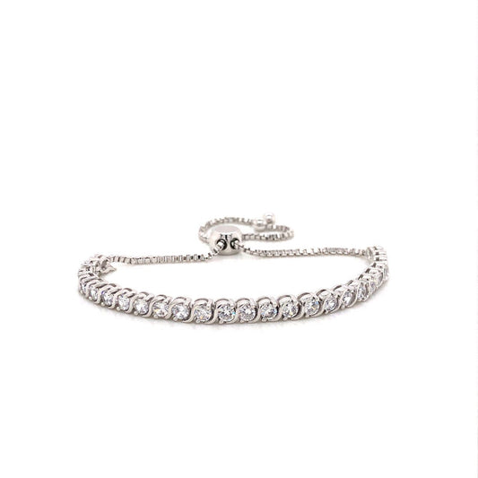 925 Silver Cubic Zirconia Set Toggle Tennis Bracelet – Imperial Time
