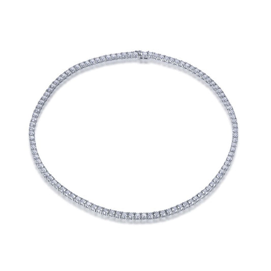 925 Silver Cubic Zirconia Set Tennis Necklace 4.0mm 17 Inch – product view