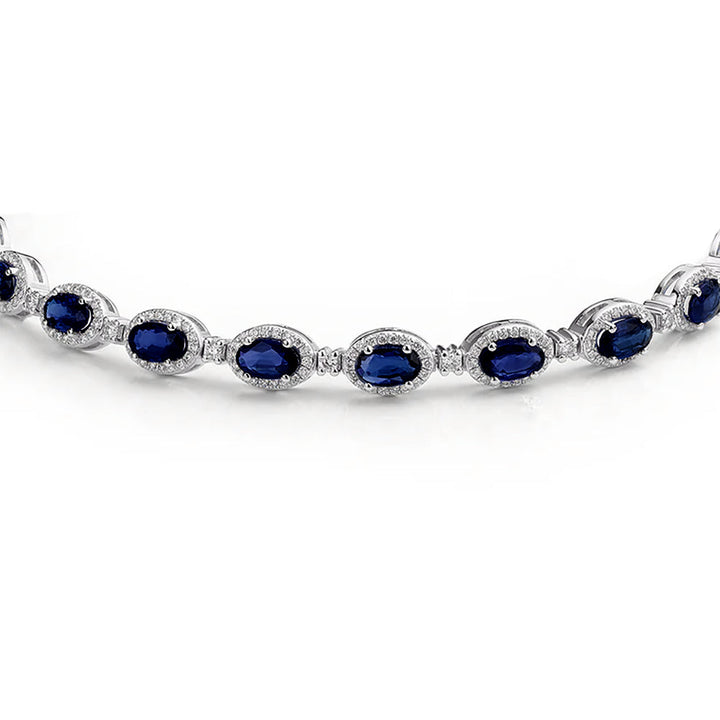 925 Silver Cubic Zirconia Sapphire and White Stone Necklace – Imperial Time