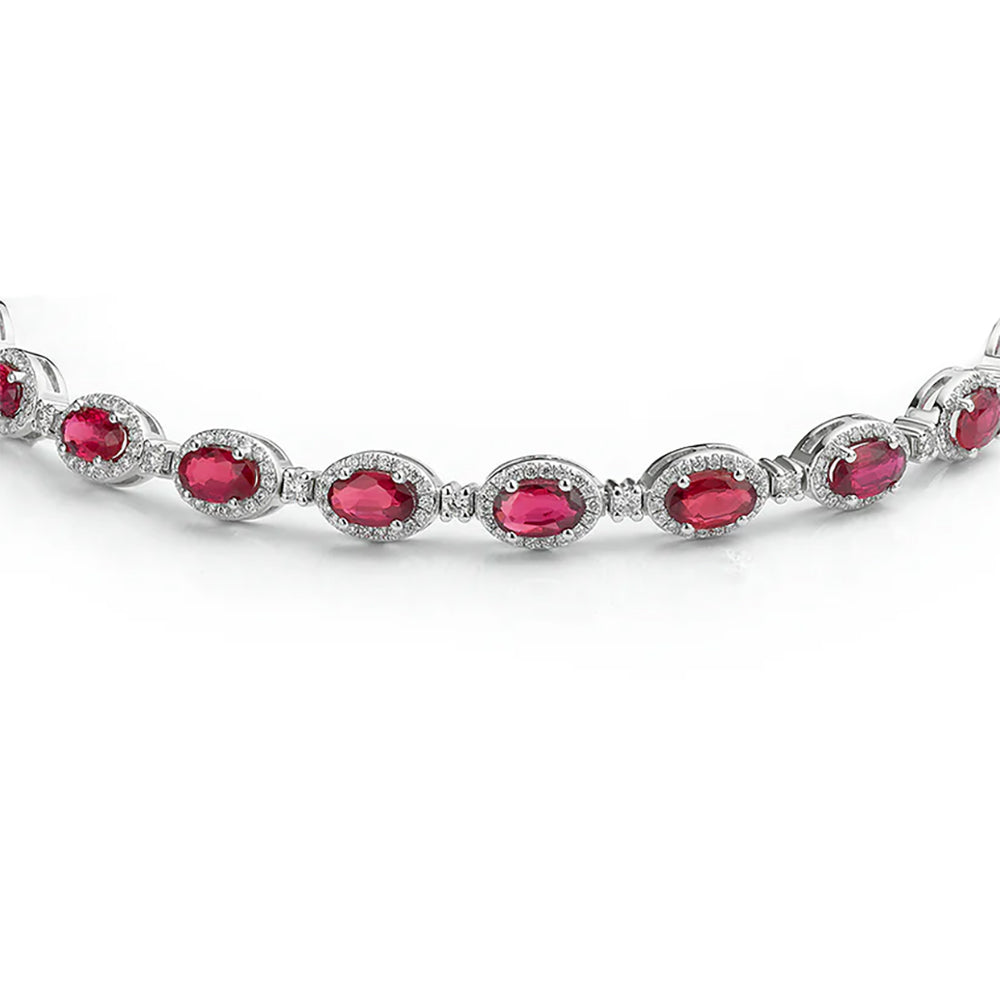 925 Silver Cubic Zirconia Ruby and White Stone Necklace – Imperial Time