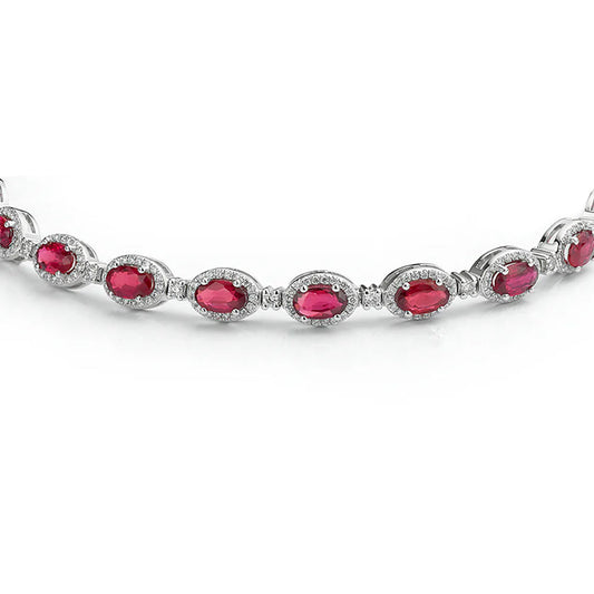 925 Silver Cubic Zirconia Ruby and White Stone Necklace – Imperial Time