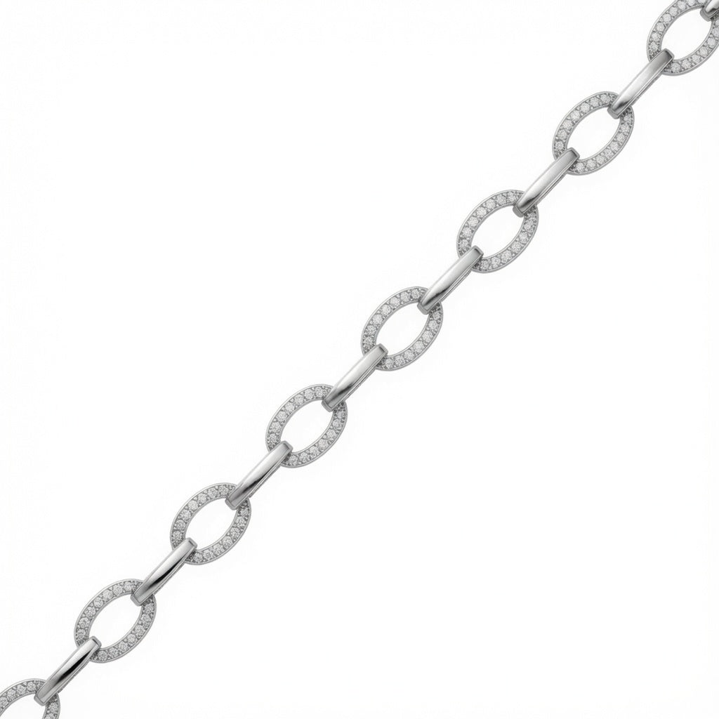 925 Silver Rhodium Plated Cubic Zirconia Set Bracelet – Imperial Time
