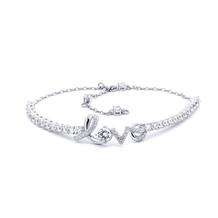 925 Silver Cubic Zirconia Set Love Bracelet With Extender – Imperial Time