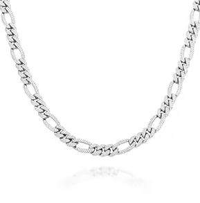 925 Silver Cubic Zirconia Set Figaro Chain – Imperial Time