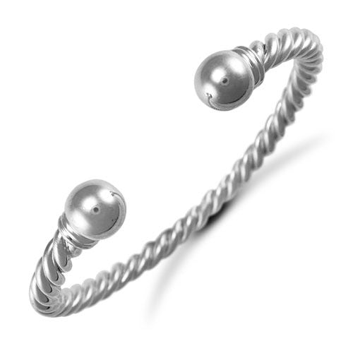 925 Sterling Silver Twisted Torque Bangle – Imperial Time