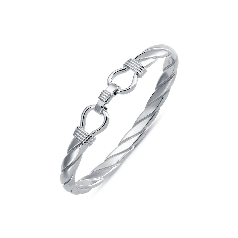 925 Silver Twisted D Shape Wire Stirrup Bangle – Imperial Time