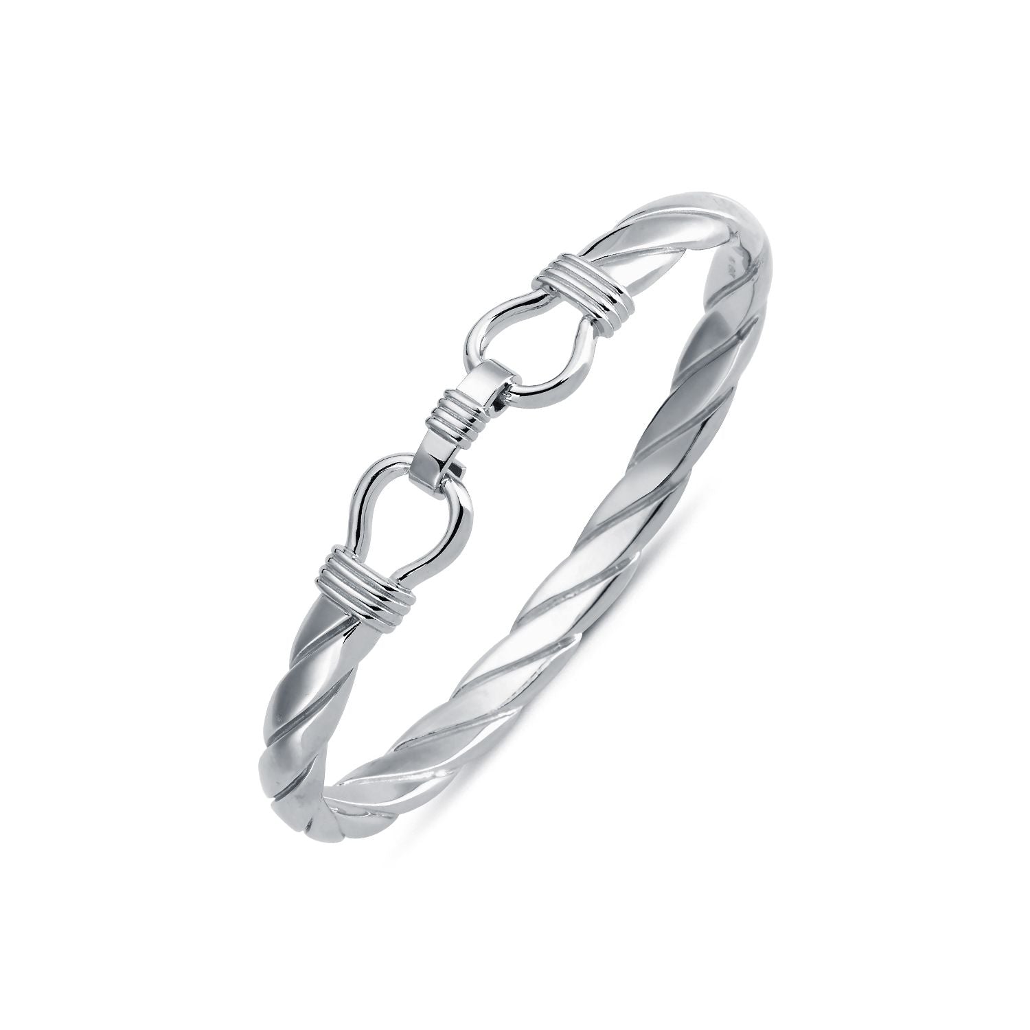 925 Silver Twisted D Shape Wire Stirrup Bangle – Imperial Time