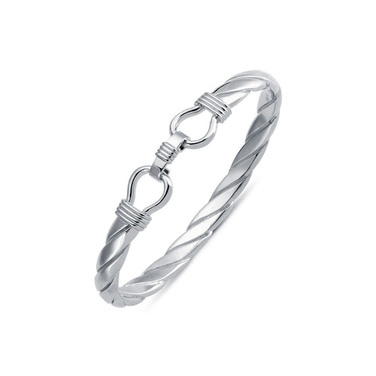 925 Silver Twisted D Shape Wire Stirrup Bangle – Imperial Time