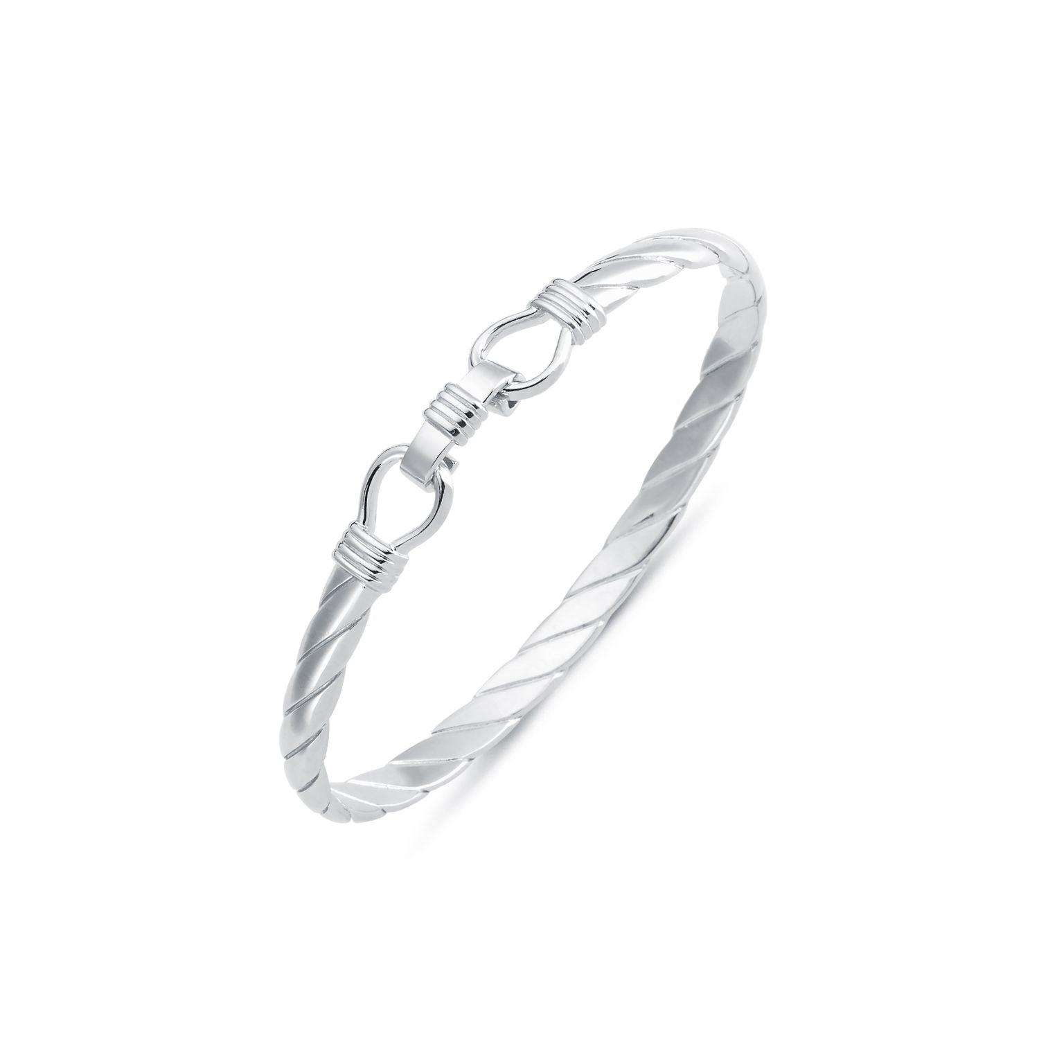 925 Slver Twisted D Shape Wire Stirrup Bangle – Imperial Time