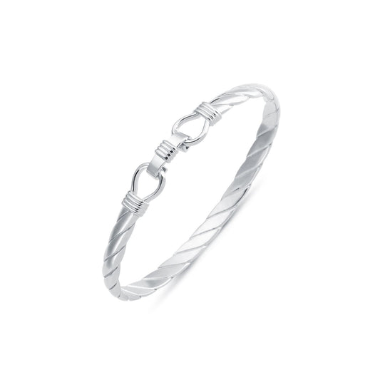 925 Slver Twisted D Shape Wire Stirrup Bangle – Imperial Time