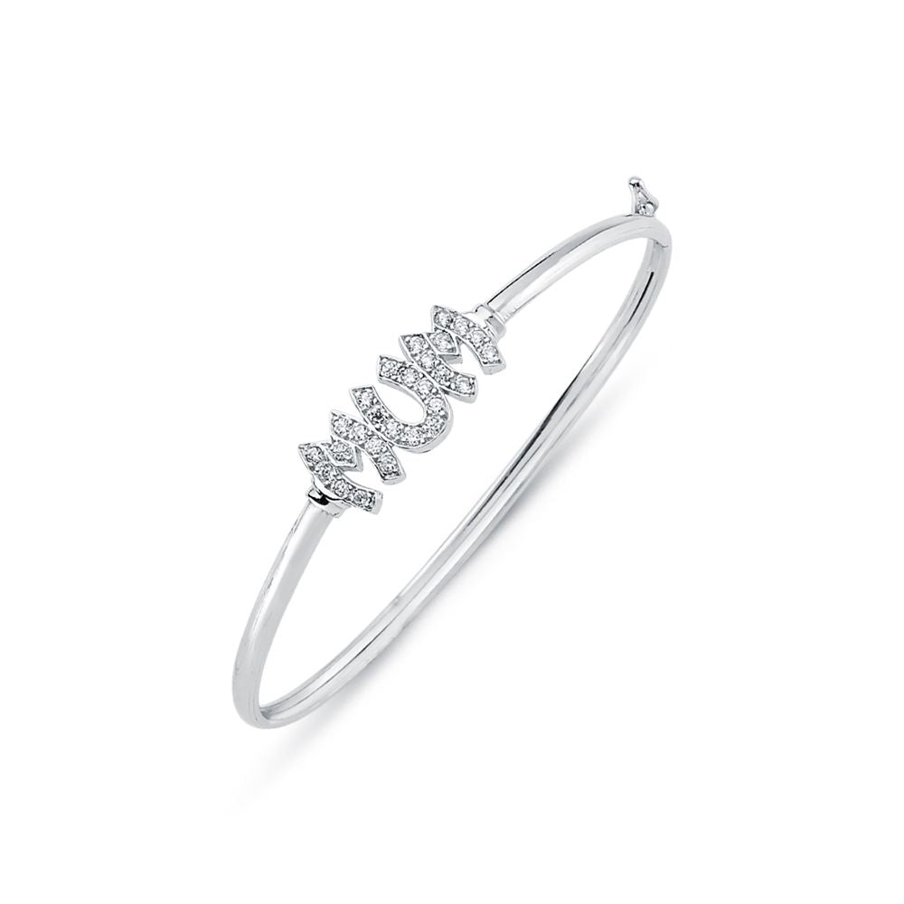 925 Silver Cubic Zirconia Set Mum Bangle – Imperial Time