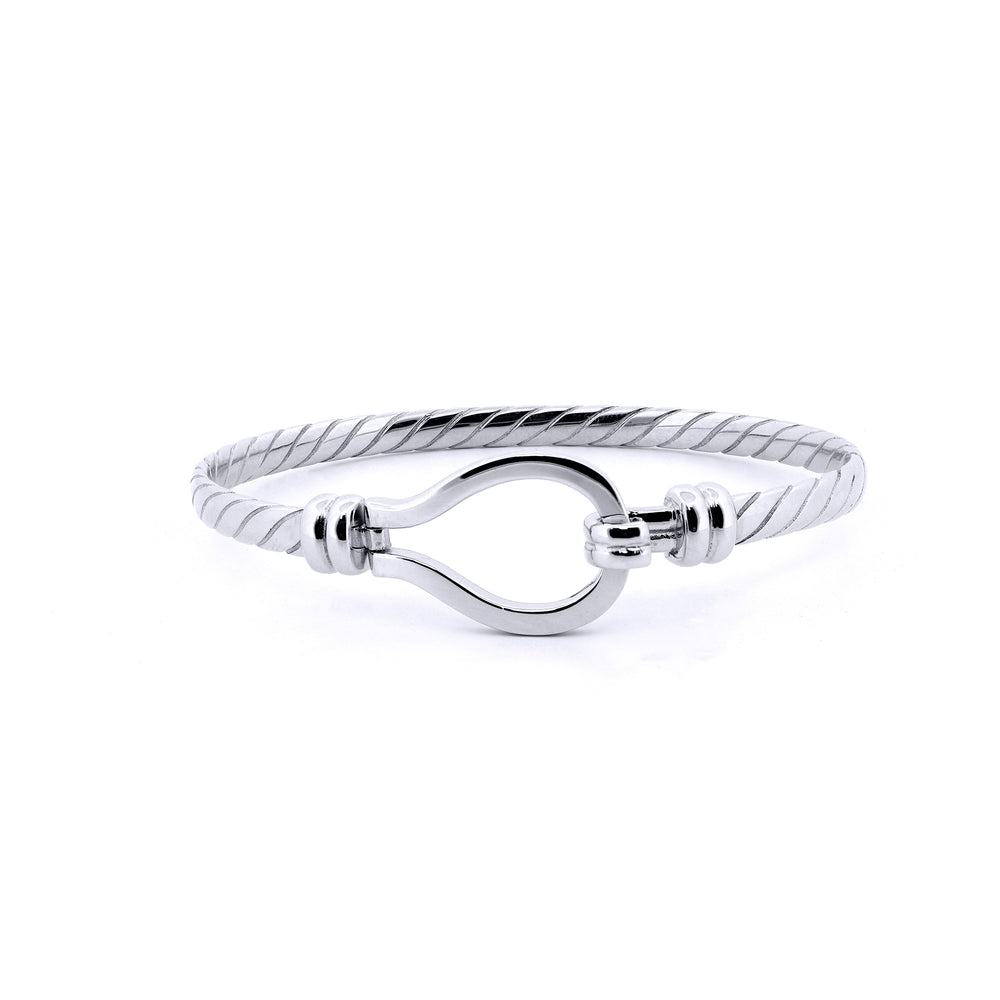 925 Silver Ladies Twisted Wire Stirrup Bangle – Imperial Time