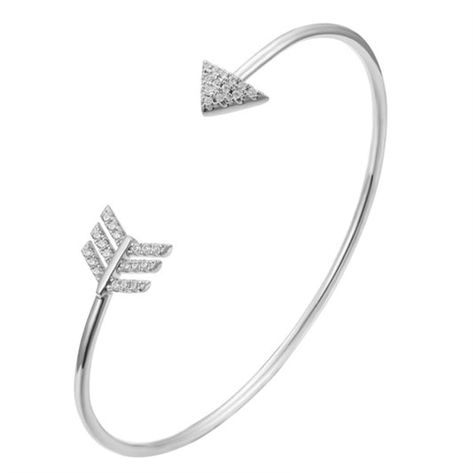 925 Sterling Silver Cubic Zirconia Arrow Bangles – Imperial Time