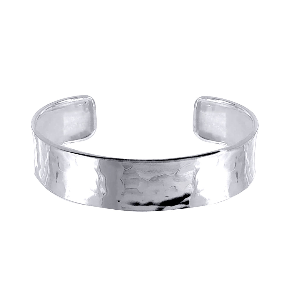 925 Silver Hammered Cuff Bangle (ABG071) – product view