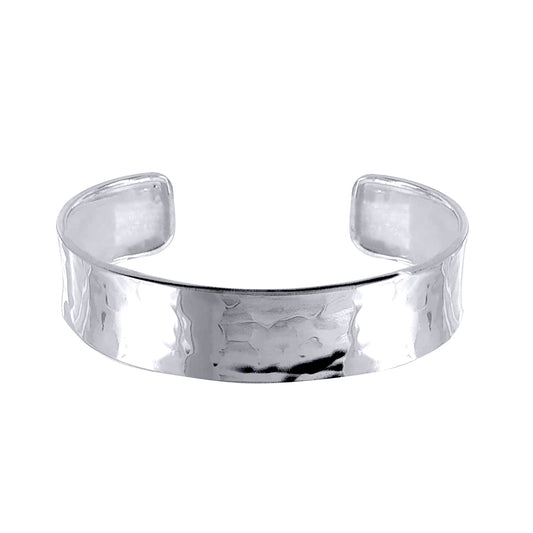 925 Silver Hammered Cuff Bangle (ABG071) – product view