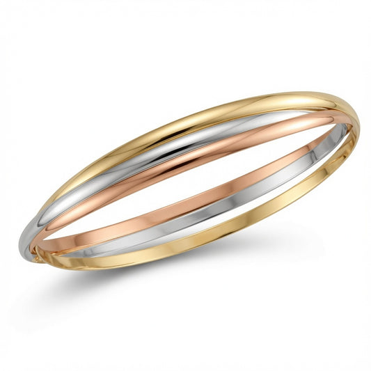 925 Silver 3 Colour 2.5mm Russian Bangle (ABG072A) – product view