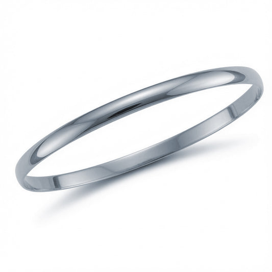 925 Silver D Shape Slave Bangle (ABG073) – product view