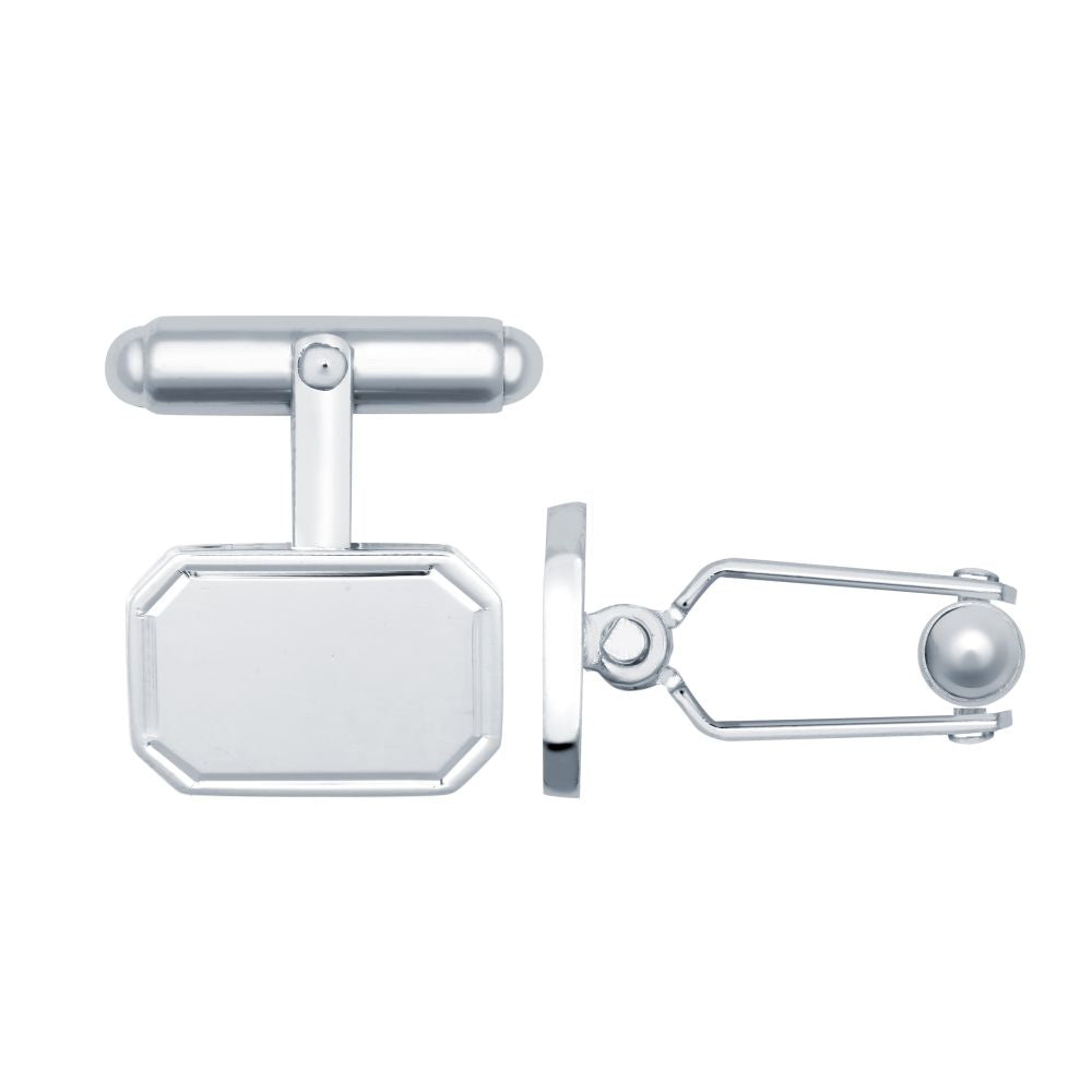 925 Silver Engine Turned Rectangular Cufflinks Swivel Backs – Imperial Time
