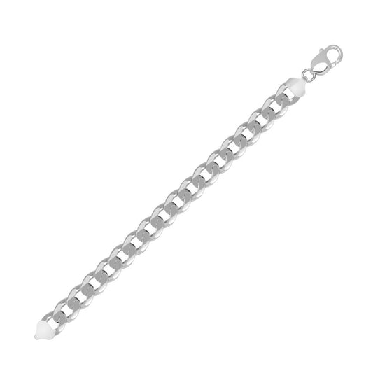 925 Silver Diamond Cut Flat Curb 10.5mm Gauge Chain