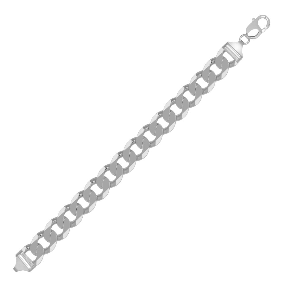 925 Silver Diamond Cut Flat Curb 13.7mm Gauge Chain