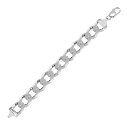 925 Silver Diamond Cut Flat Curb 15.5mm Gauge Bracelet – Imperial Time