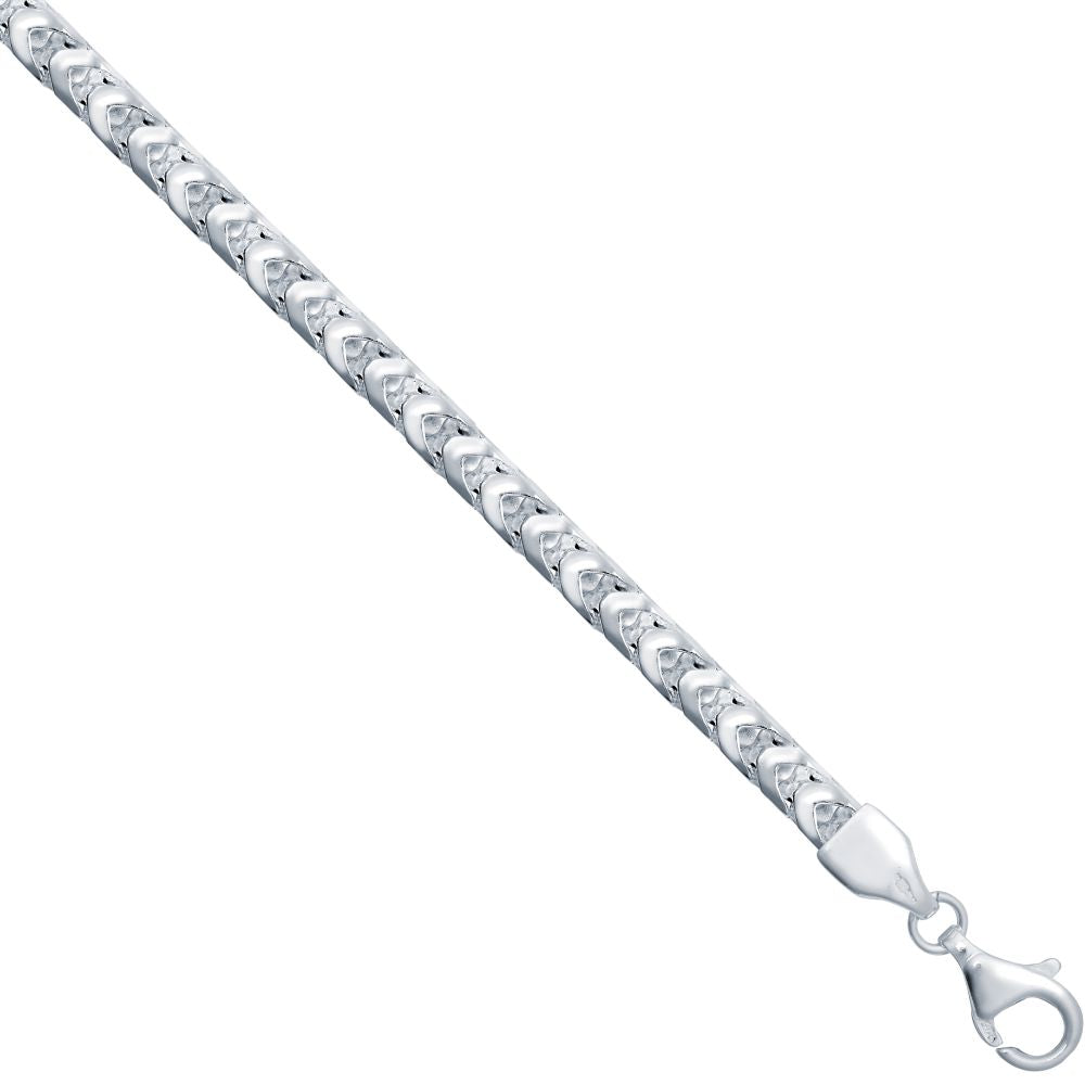 925 Silver Square Franco 4.4mm Gauge Chain – Imperial Time