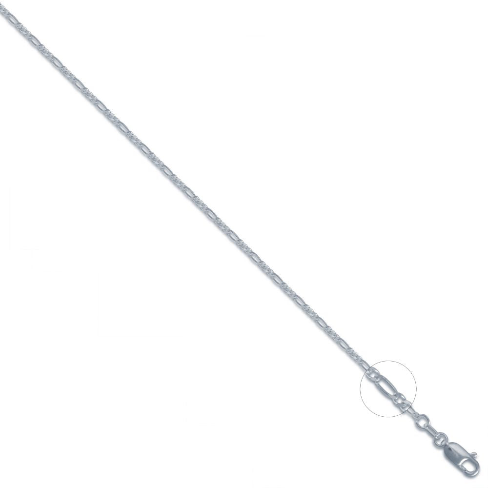 925 Silver Figaro Chain 3+1 1.5mm – Imperial Time