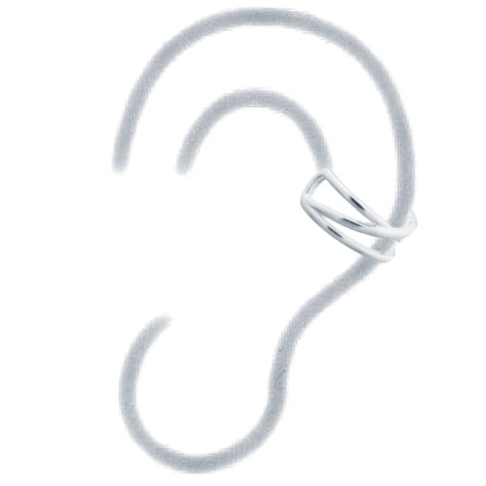 925 Silver Ear Cuff – side view