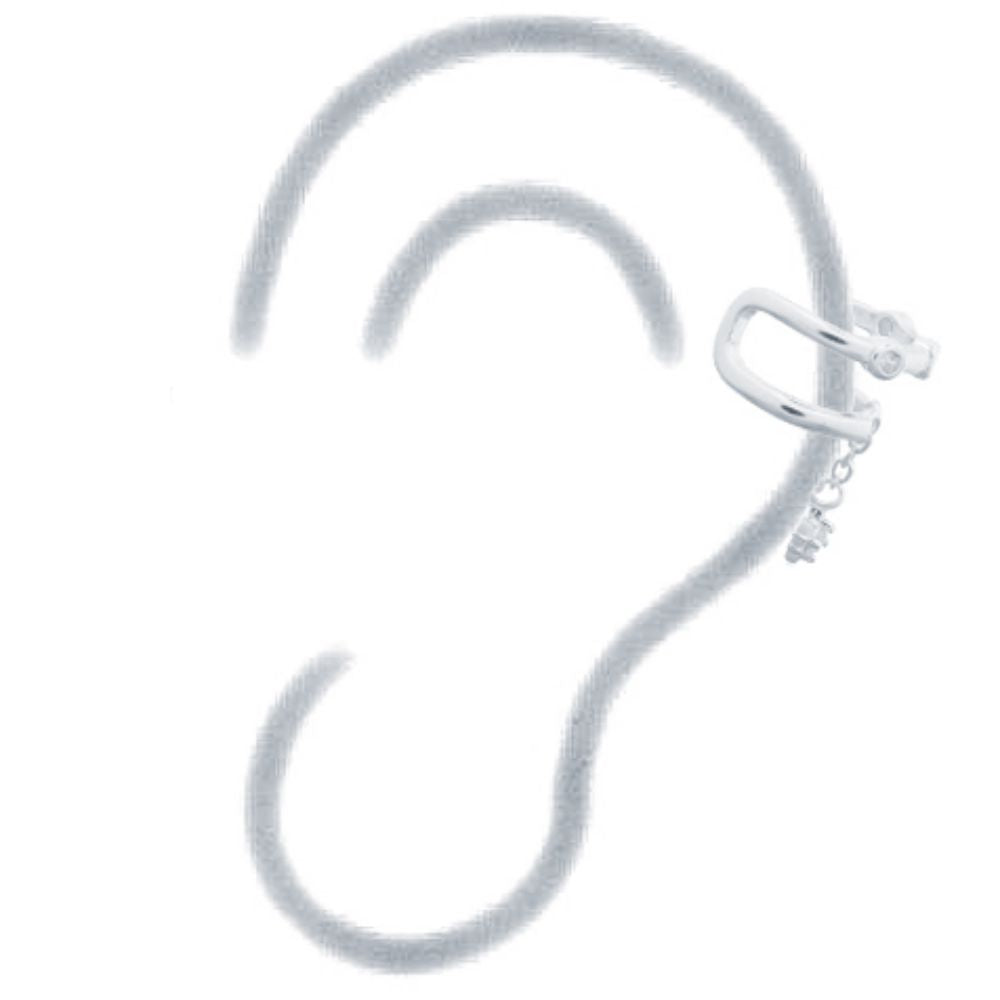 925 Silver Ear Cuff - Cubic Zirconia Set – product view