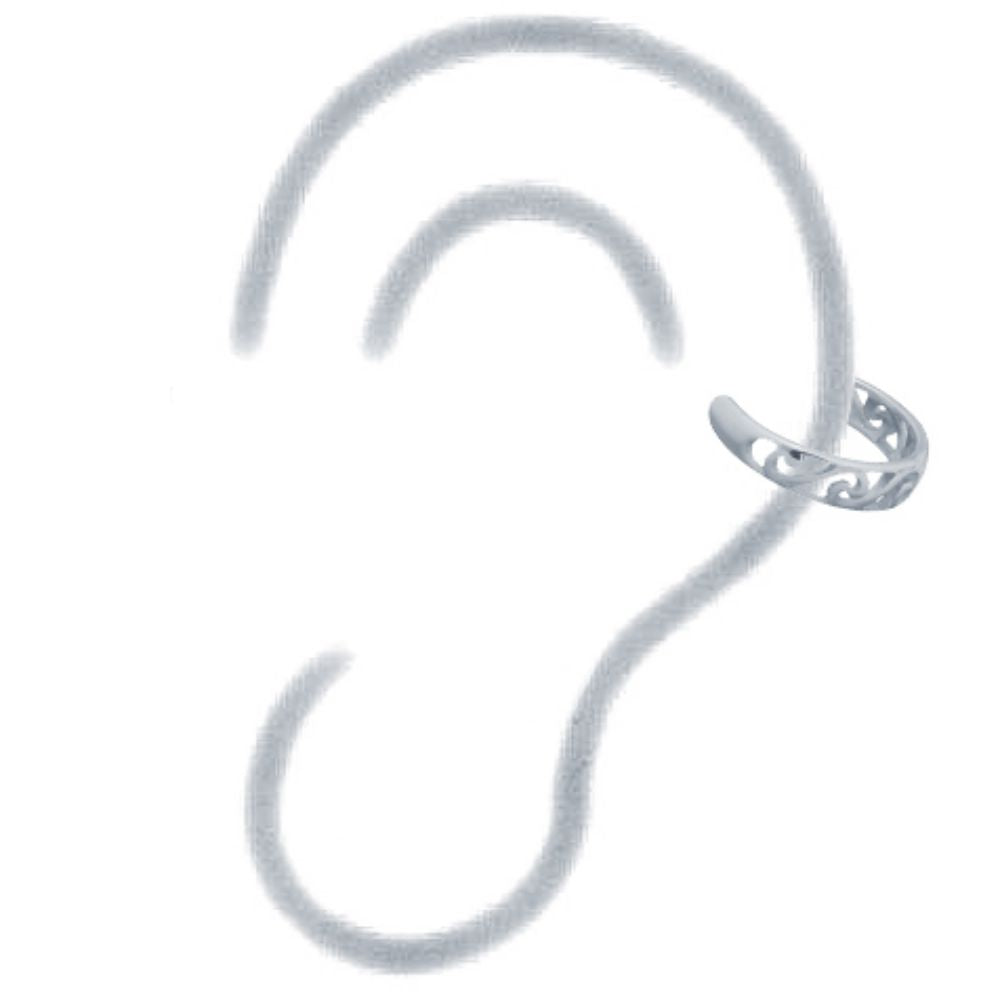 925 Silver Ear Cuff – side view