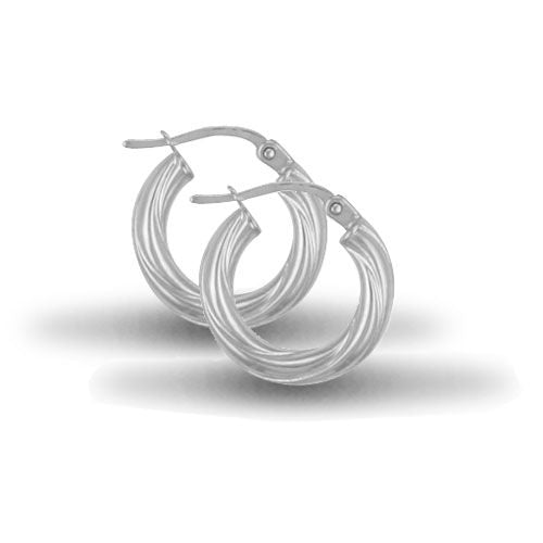 925 Sterling Silver 3mm round-tube twisted Hoop Earrings with a creole fixing. – Imperial Time
