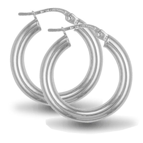 925 Sterling Silver 3mm polished creole Hoop Earrings – Imperial Time
