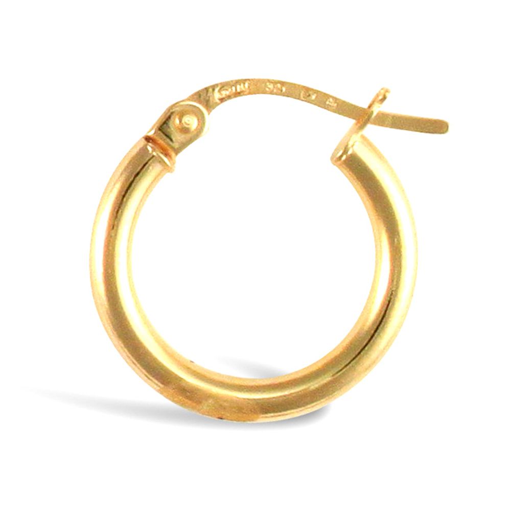 925 Sterling Silver Gold Plated 2mm polished creole Hoop Earrings – Imperial Time