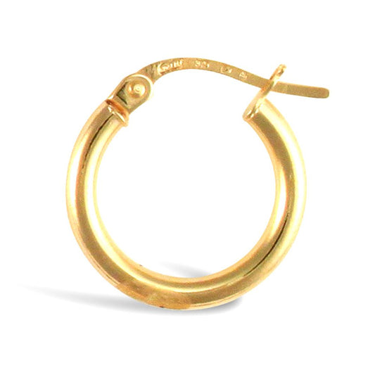 925 Sterling Silver Gold Plated 2mm polished creole Hoop Earrings – Imperial Time