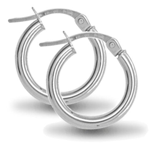 925 Sterling Silver 2mm polished creole Hoop Earrings – Imperial Time