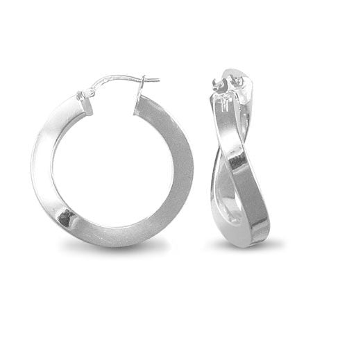 ladies 925 Sterling Silver formed creole Hoop Earrings – Imperial Time