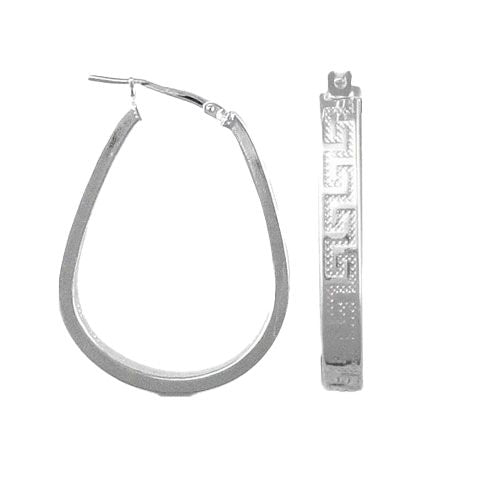 925 Silver Greek Key Hoop Earrings – Imperial Time