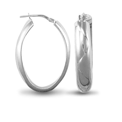 ladies 925 Sterling Silver formed creole Hoop Earrings – Imperial Time