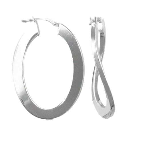 ladies 925 Sterling Silver formed creole Hoop Earrings – Imperial Time