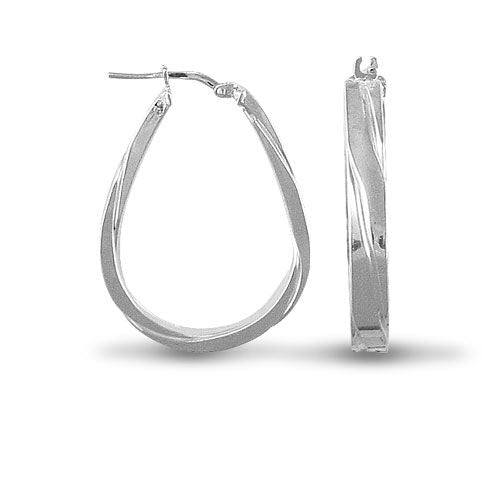 ladies 925 Sterling Silver formed creole Hoop Earrings – Imperial Time