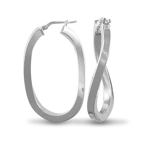 ladies 925 Sterling Silver formed creole Hoop Earrings – Imperial Time