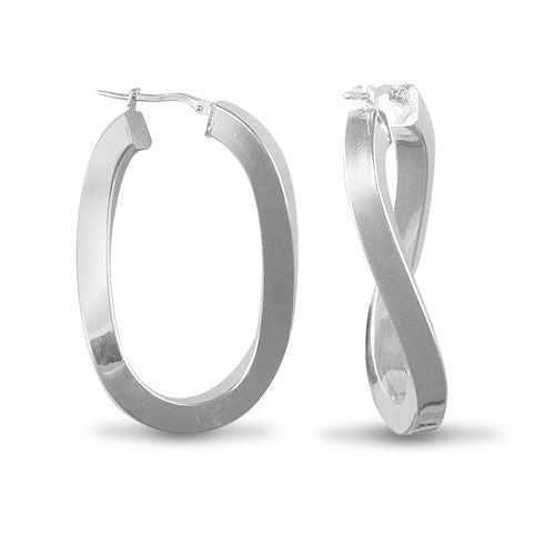 ladies 925 Sterling Silver formed creole Hoop Earrings – Imperial Time
