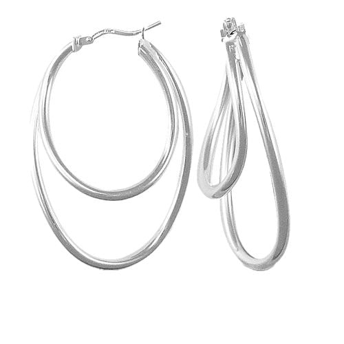 ladies 925 Sterling Silver formed creole Hoop Earrings – Imperial Time