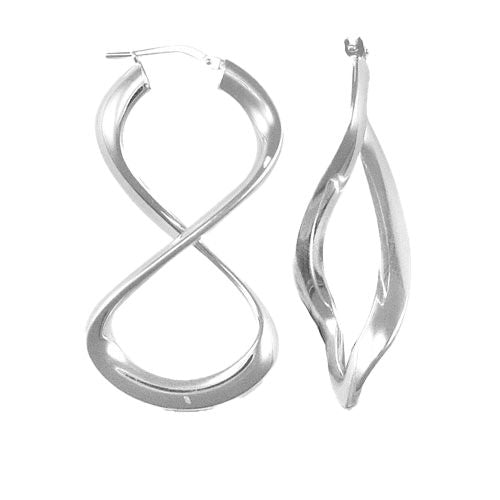 925 Sterling Silver Polished Figure of Eight Hoop Earrings – Imperial Time