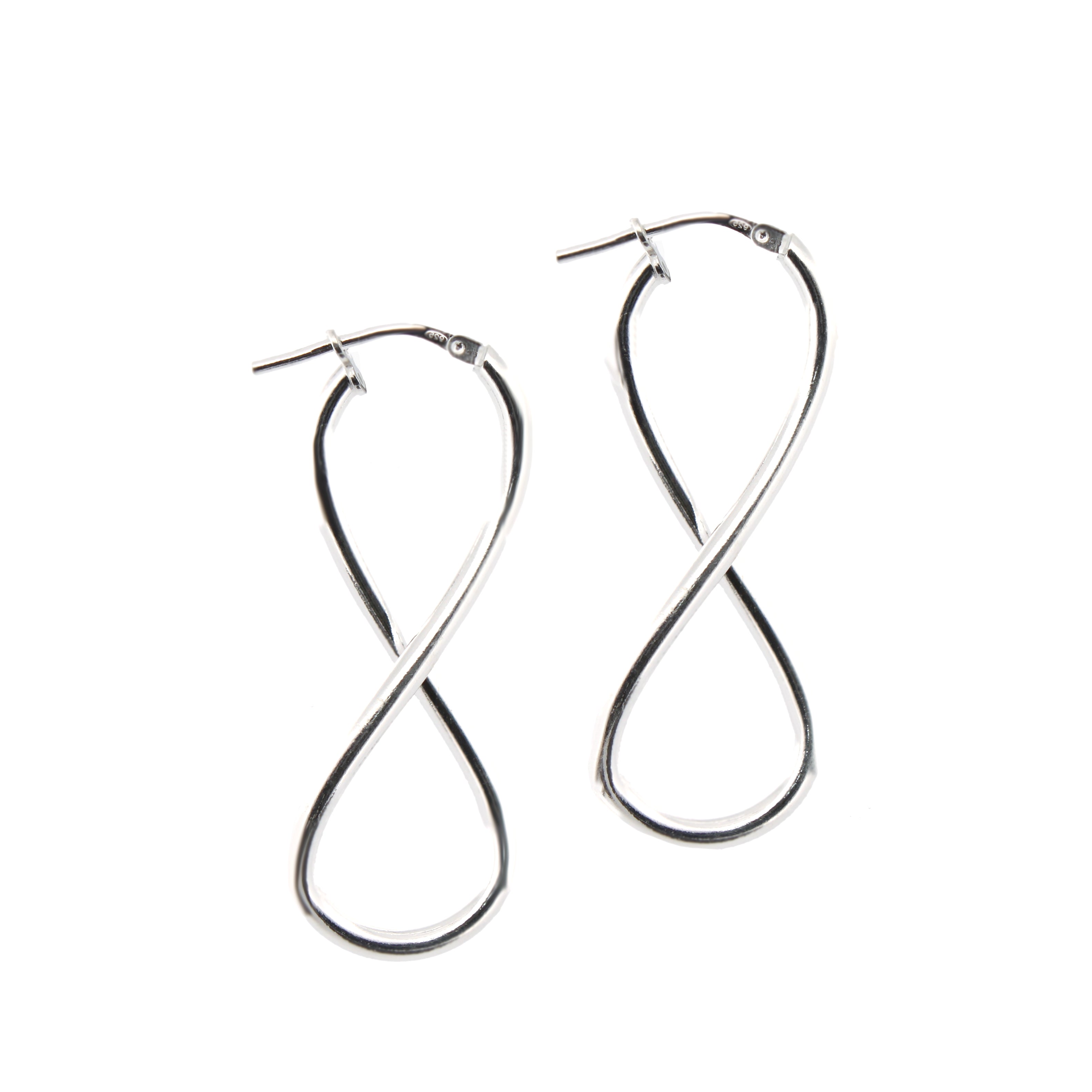 925 Sterling Silver Polished Figure of Eight Hoop Earrings – Imperial Time
