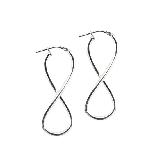 925 Sterling Silver Polished Figure of Eight Hoop Earrings – Imperial Time