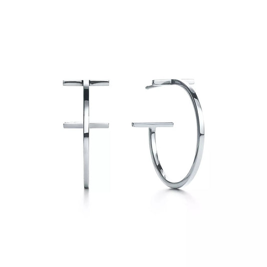 925 Sterling Silver Polished T Hoop 20mm Earrings – Imperial Time