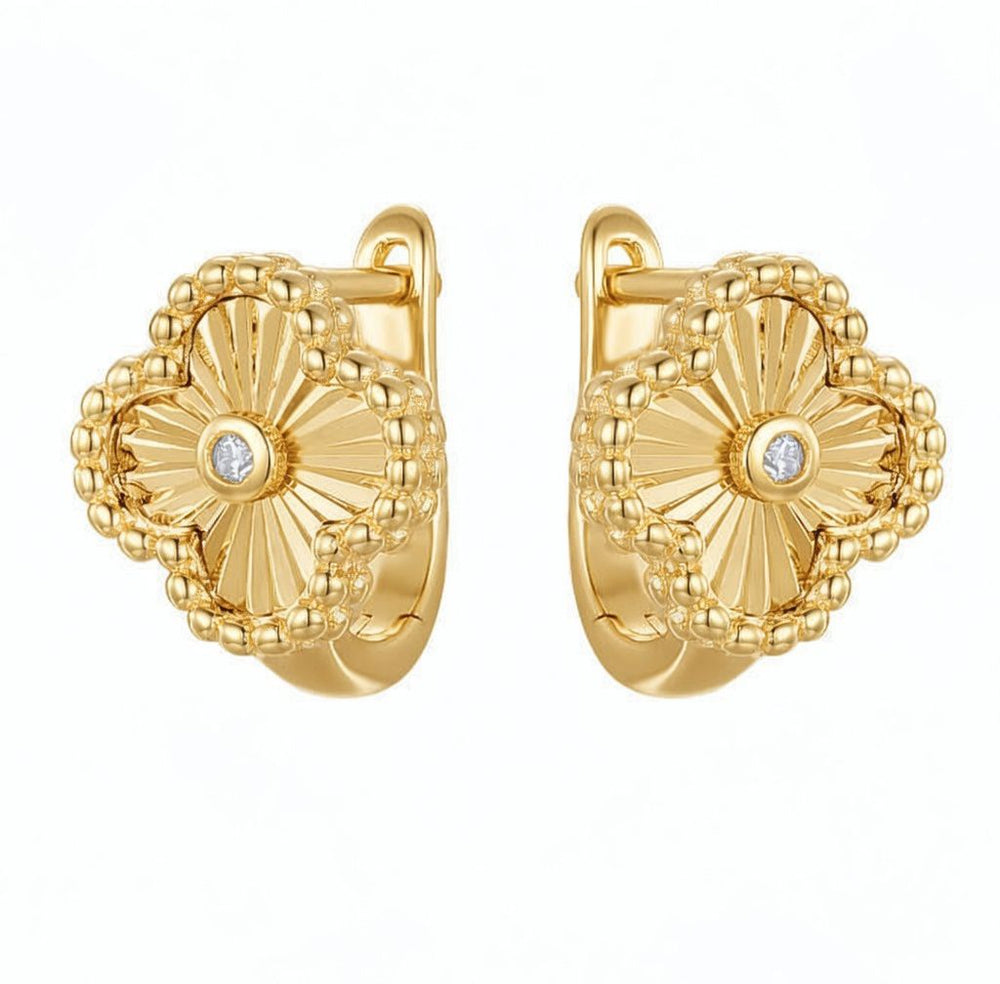 925 Sterling Silver Gold Plated Flower Hoops – Imperial Time