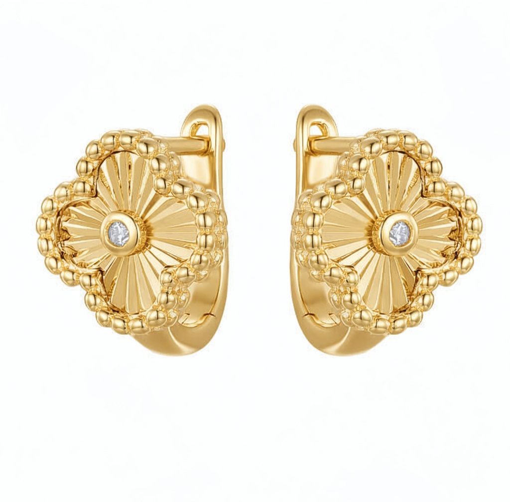 925 Sterling Silver Gold Plated Flower Hoops – Imperial Time